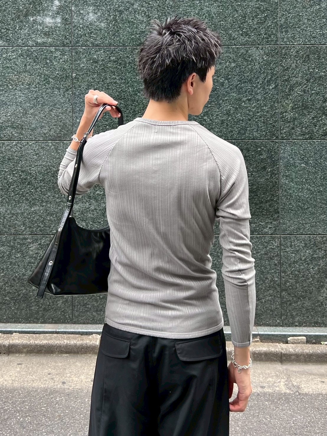 東京店WEB限定受注制【Chikashitsu +】snap rib henley neck tee
