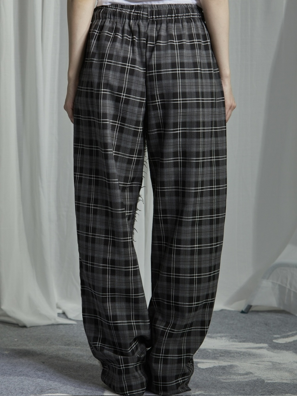 【GATELESS】DAMAGE DENIM PATICHWORK CHECK PANTS / 【ゲートレス】ダメージデニムパッチワークチェックパンツ