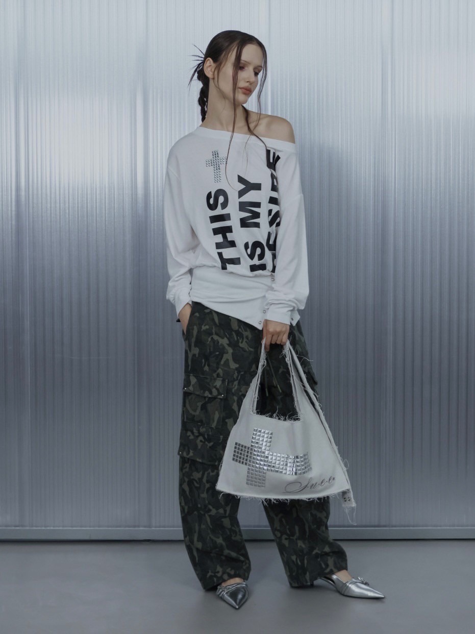 SETUP‐EXE】BOLD LETTERING LOOSE TOP / 【セットアップエグゼ
