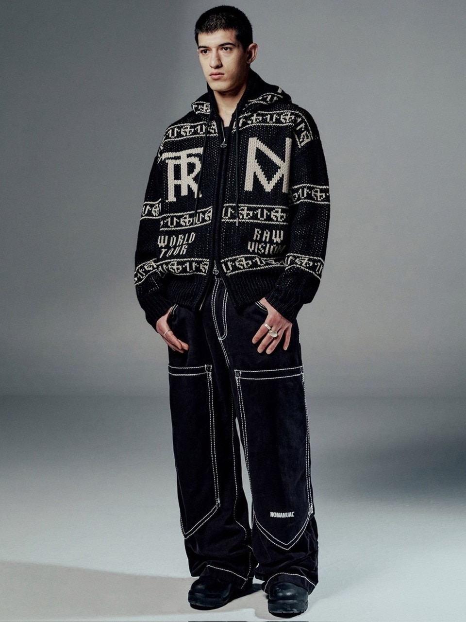 【NOMANUAL】NO RELIGION DOUBLE KNEE PANTS 