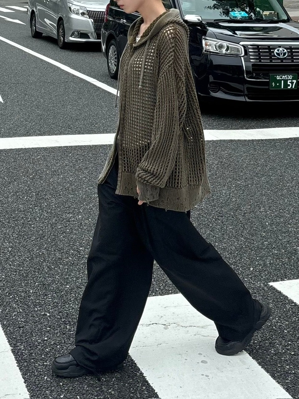 大阪店WEB限定受注制【Chikashitsu +】mesh zip damage hoodie