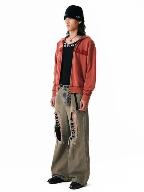 ◆24FW AAKAM Washed Logo Zip-Up Hoodie/5色◆ AAKAM】Washed Logo Zip-Up Hoodie | OUR BRAND,AAKAM
