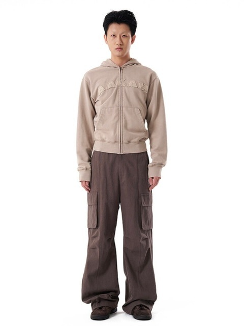 ◆24FW AAKAM Washed Logo Zip-Up Hoodie/5色◆ AAKAM】Washed Logo Zip-Up Hoodie | OUR BRAND,AAKAM