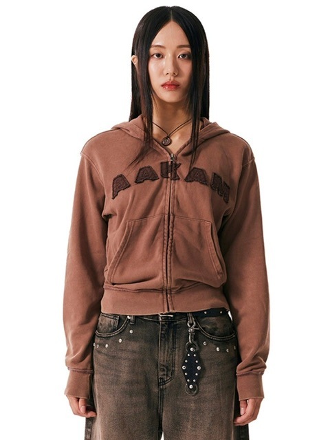 【AAKAM】Washed Logo Zip-Up Hoodie 4Colors AAKAM】Washed Logo Zip-Up Hoodie | OUR BRAND,AAKAM