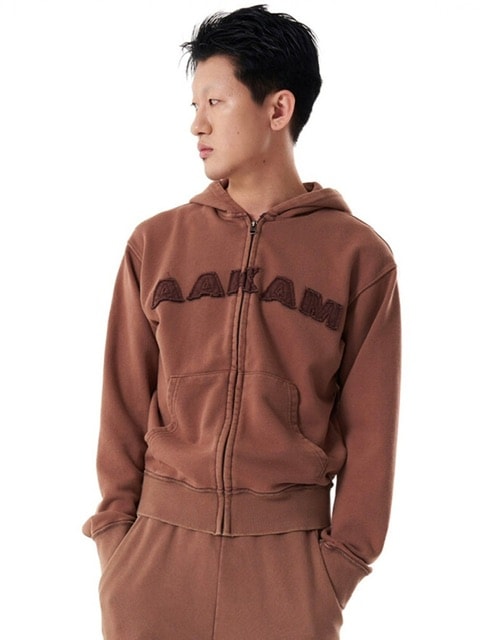 ◆24FW AAKAM Washed Logo Zip-Up Hoodie/5色◆ AAKAM】Washed Logo Zip-Up Hoodie | OUR BRAND,AAKAM