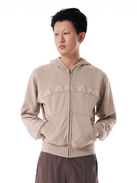 ◆24FW AAKAM Washed Logo Zip-Up Hoodie/5色◆ AAKAM】Washed Logo Zip-Up Hoodie | OUR BRAND,AAKAM