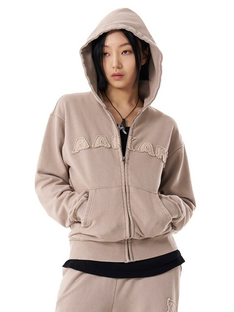 ◆24FW AAKAM Washed Logo Zip-Up Hoodie/5色◆ AAKAM】Washed Logo Zip-Up Hoodie | OUR BRAND,AAKAM