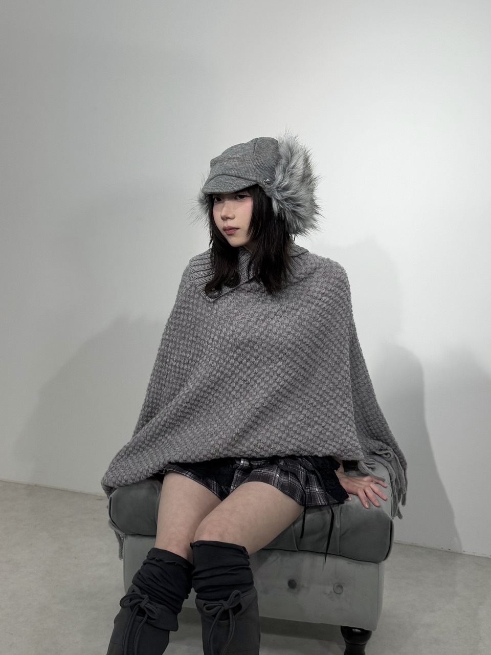 受注制【Nerd out XU】high neck poncho (2color) | OUR BRAND,Nerd