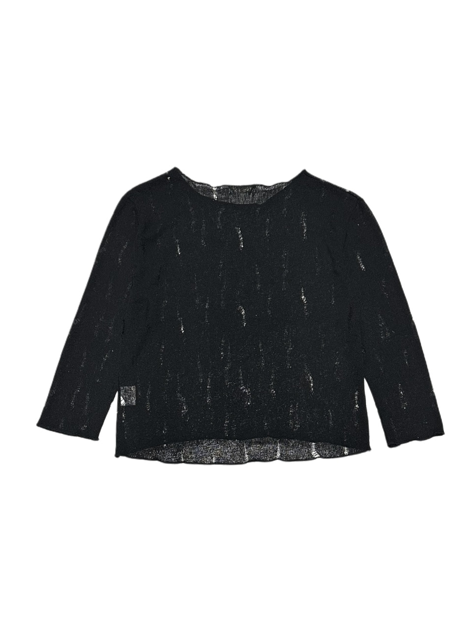 受注制【Never mind the XU】see-through damage knit (2color