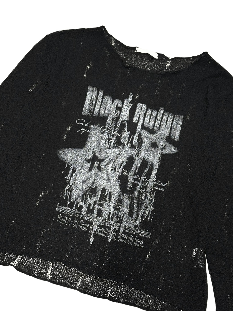受注制【Never mind the XU】see-through damage knit (2color