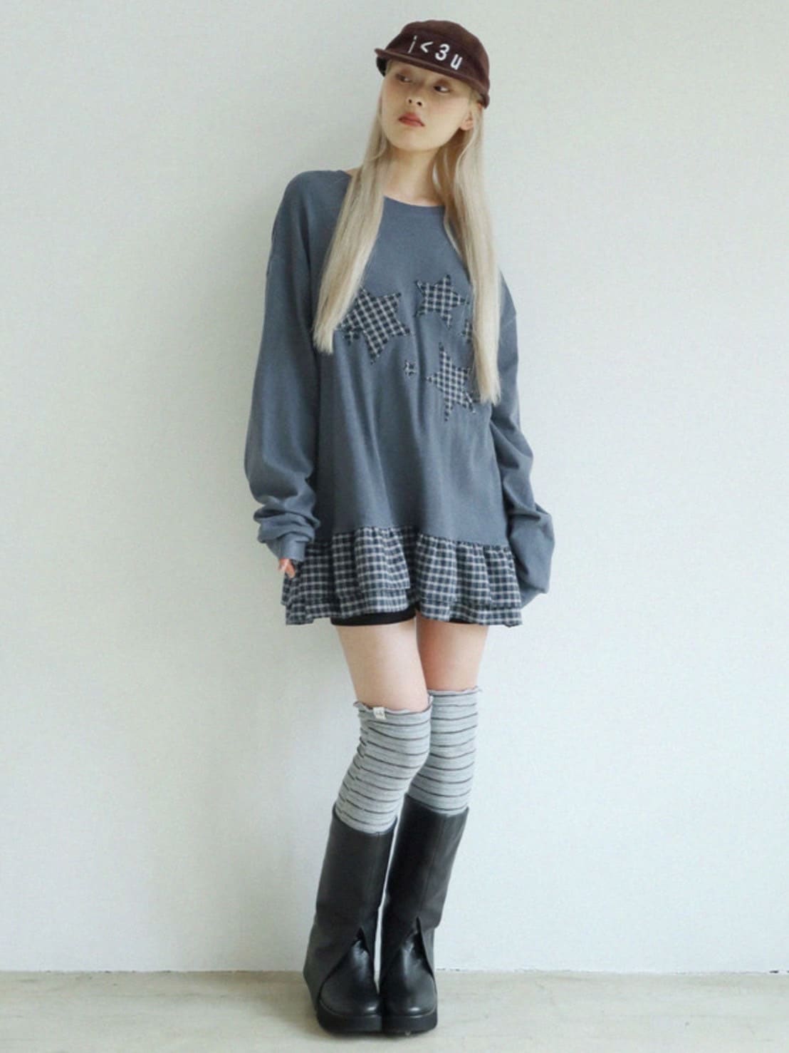 【Uglyshadow】STAR FRILL LONGSLEEVED T-SHIRT