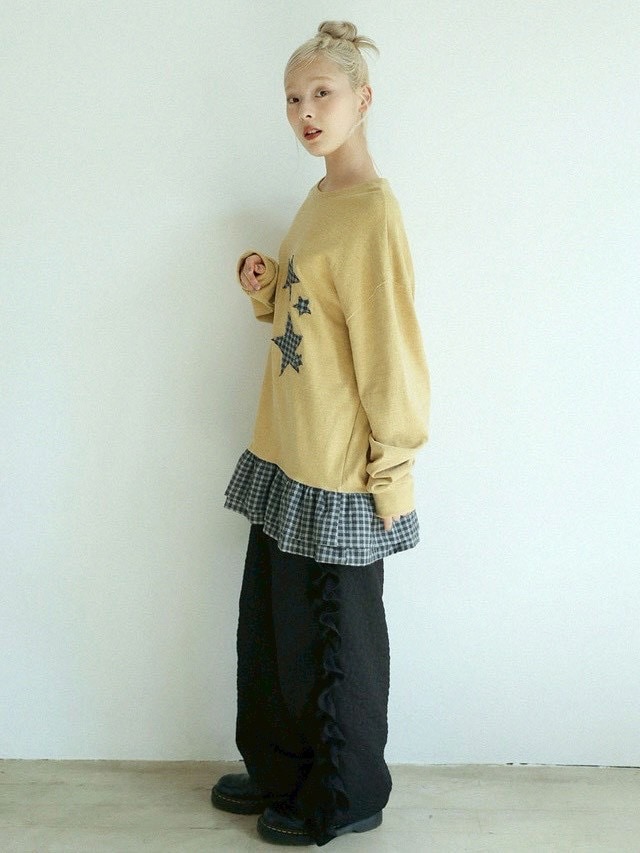 【Uglyshadow】STAR FRILL LONGSLEEVED T-SHIRT