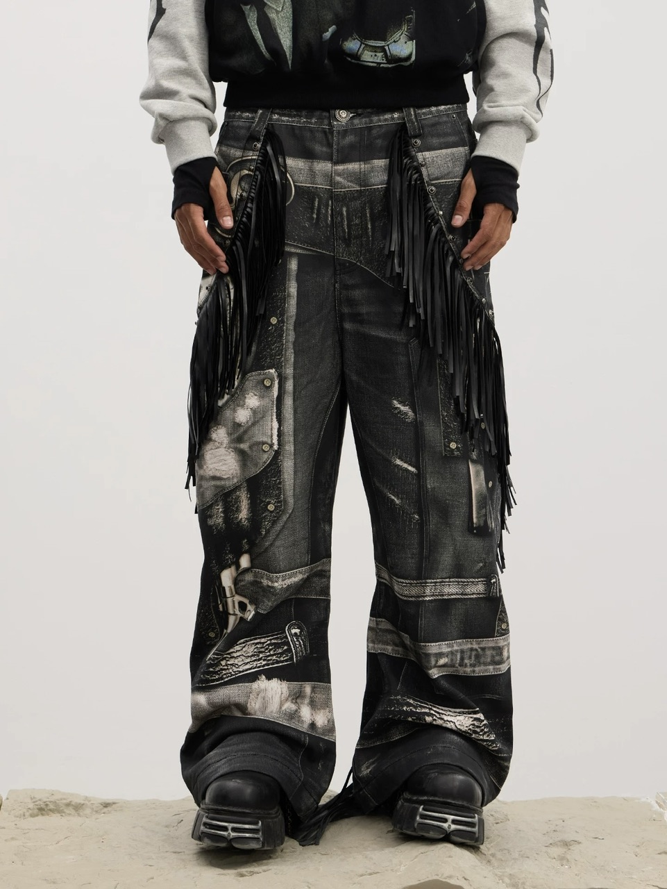 DND4DES】Double Gun Tassel Full Printed Pants /【ディーエヌエ