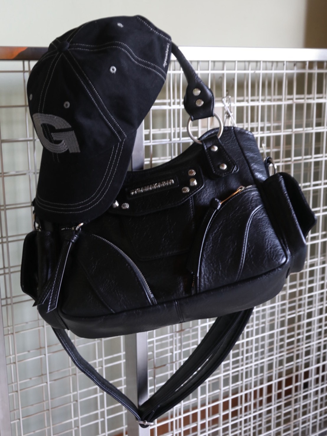 IUGAMAKARAS】Studded Leather Mini Shoulder Bag | OUR BRAND