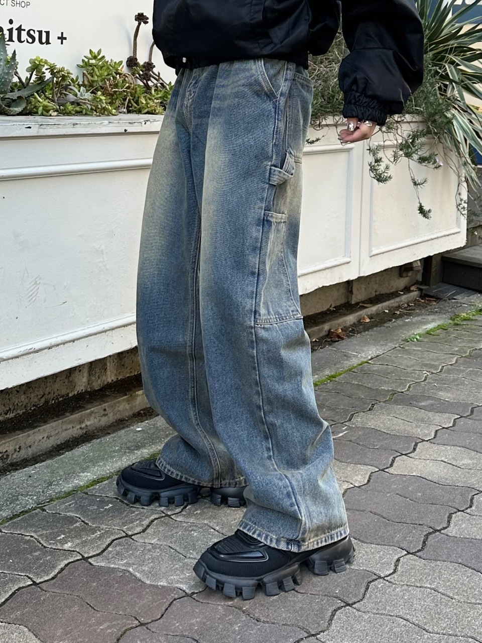 大阪店WEB限定受注制【Chikashitsu +】vintage wash carpenter denim