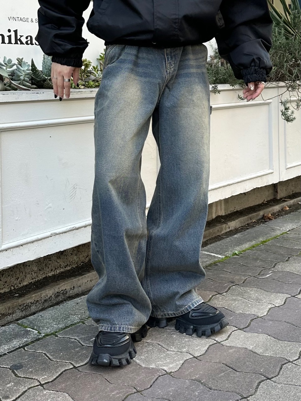 OSAKA / WEB限定受注制【Chikashitsu +】vintage wash carpenter denim pants (2color)