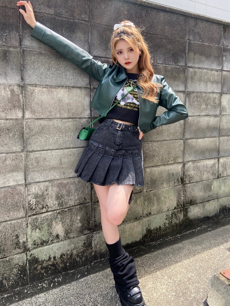 Never mind the XU】belt pleats denim skirt (2color) | OUR BRAND