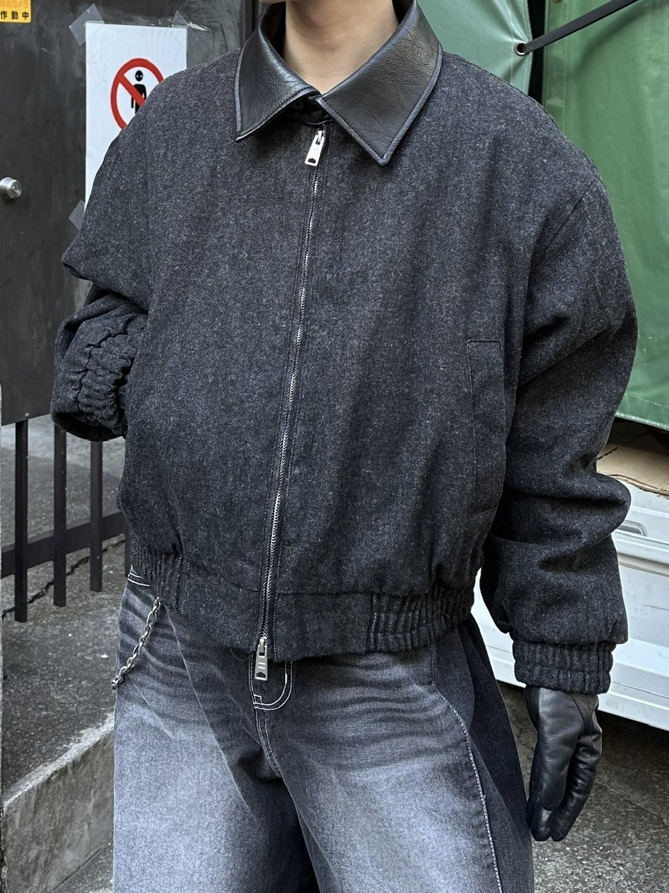 大阪店WEB限定受注制【Chikashitsu +】cropped leather collar