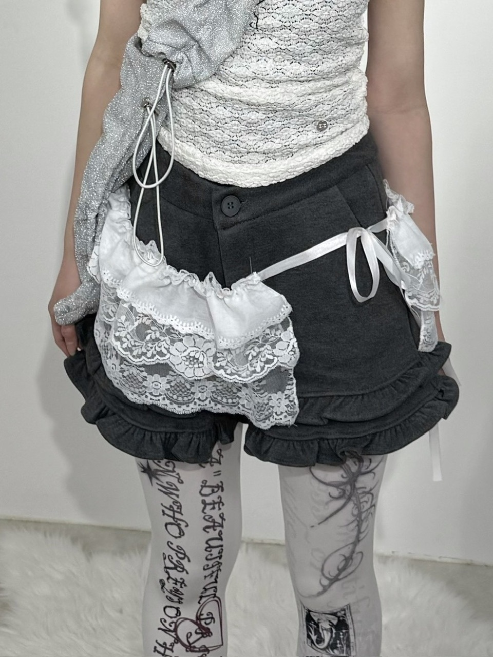 受注制【Nerd out XU】frill short pants | OUR BRAND,Nerd out XU