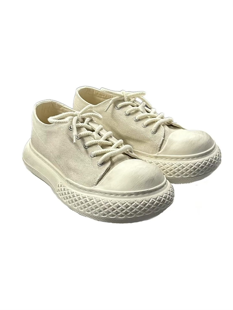 受注制【Chikashitsu +】volume toe canvas sneaker (2color) | OUR
