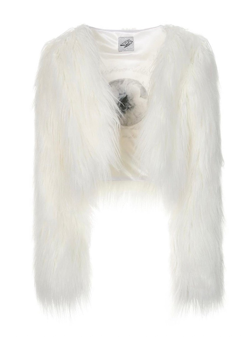 CSD CLUB】Yeti white reversible faux fur bolero | OUR BRAND,CSD