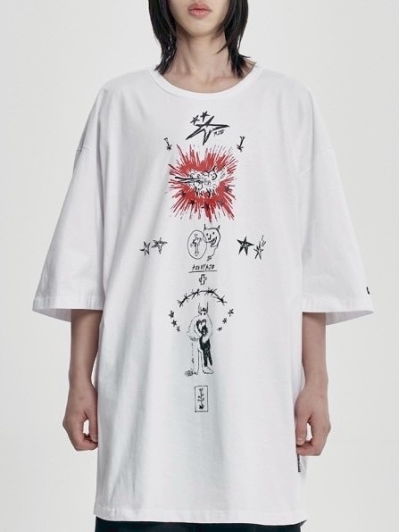 AJOBYAJO】Blessing Doodle T-shirt / 【アジョバイアジョ