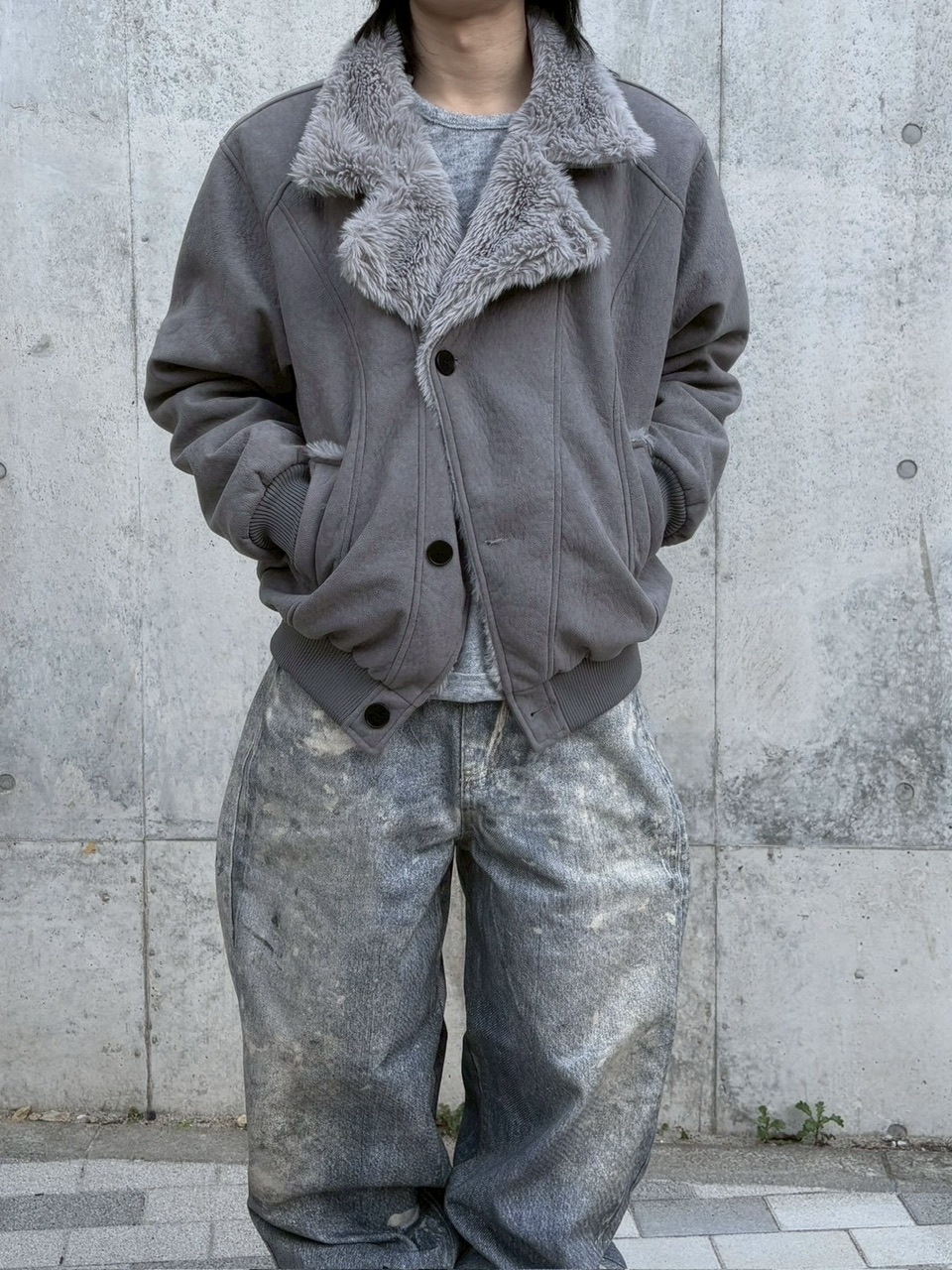 受注制【nmtc +】smoky mouton jacket / 【エヌエムティーシープラス】スモーキームートンジャケット (2color)