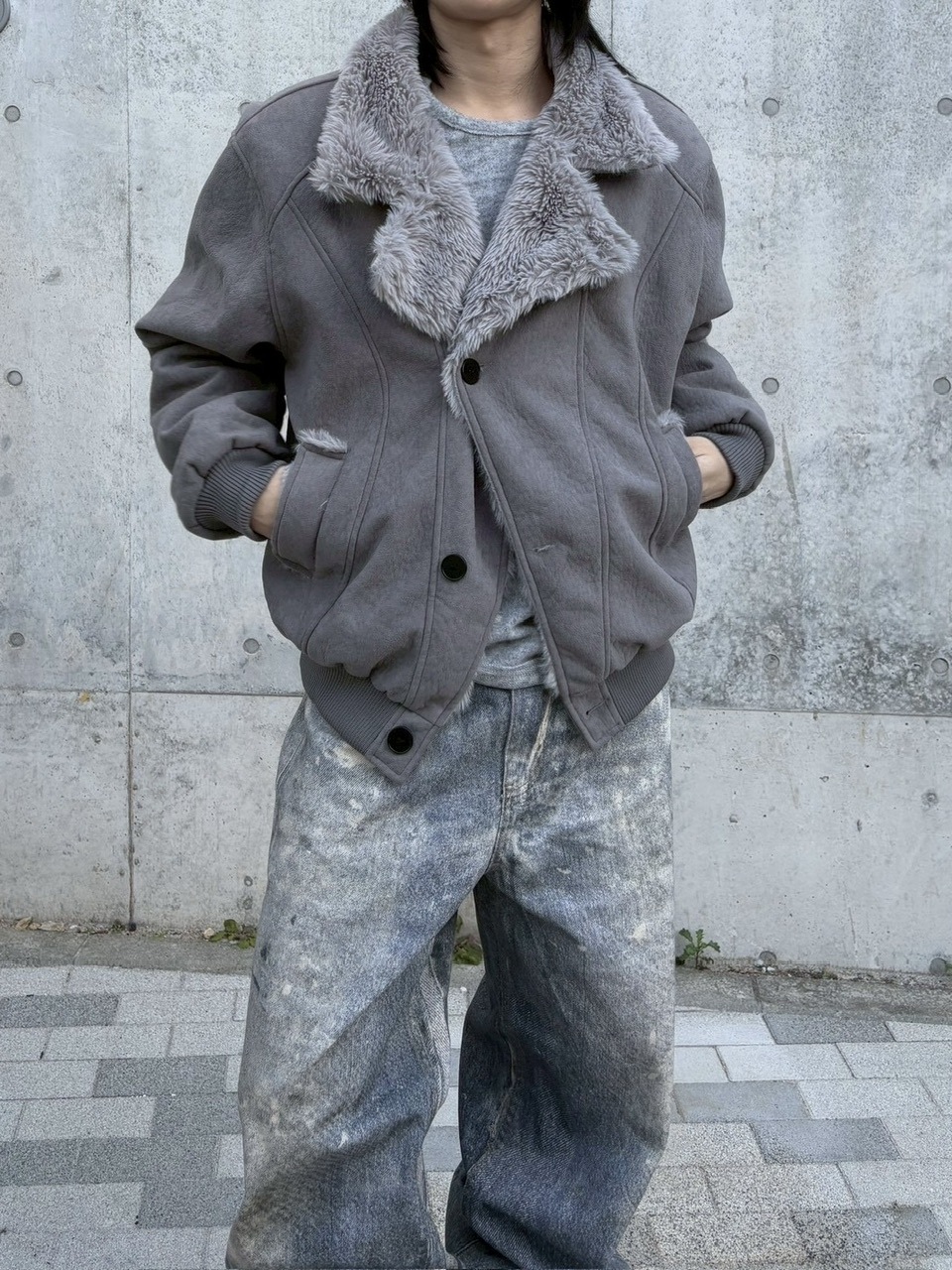 受注制【nmtc +】smoky mouton jacket / 【エヌエムティーシープラス】スモーキームートンジャケット (2color)