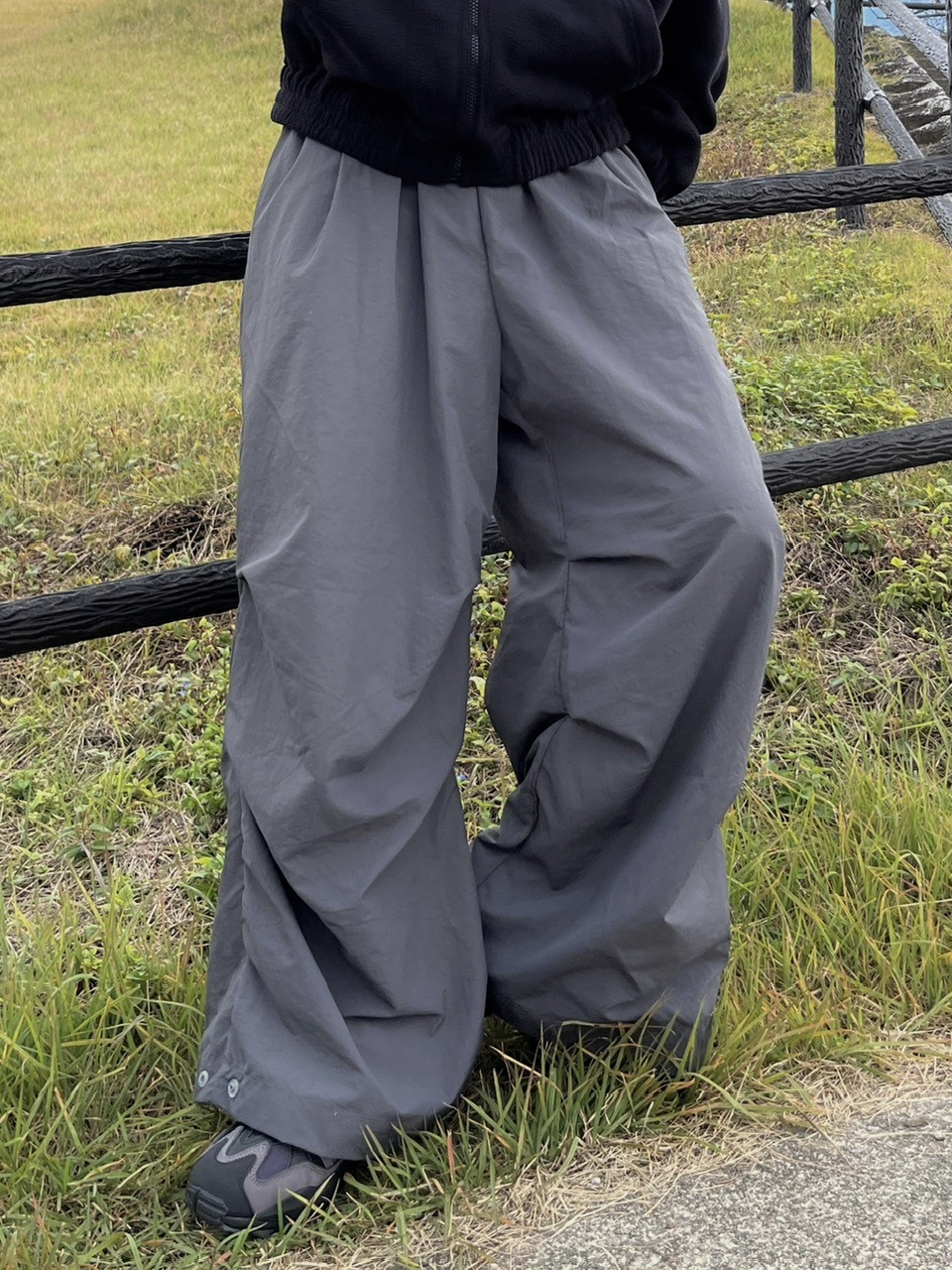 受注制【youll】snap button tuck wide pants (3color)