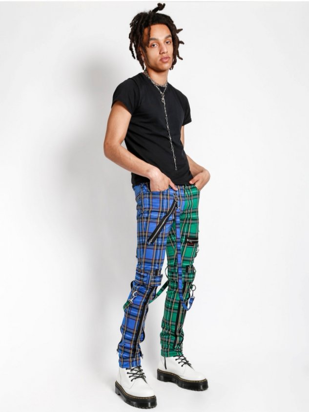 【TRIPP NYC】SPLIT LEG PLAID BONDAGE PANT [IS103PA]