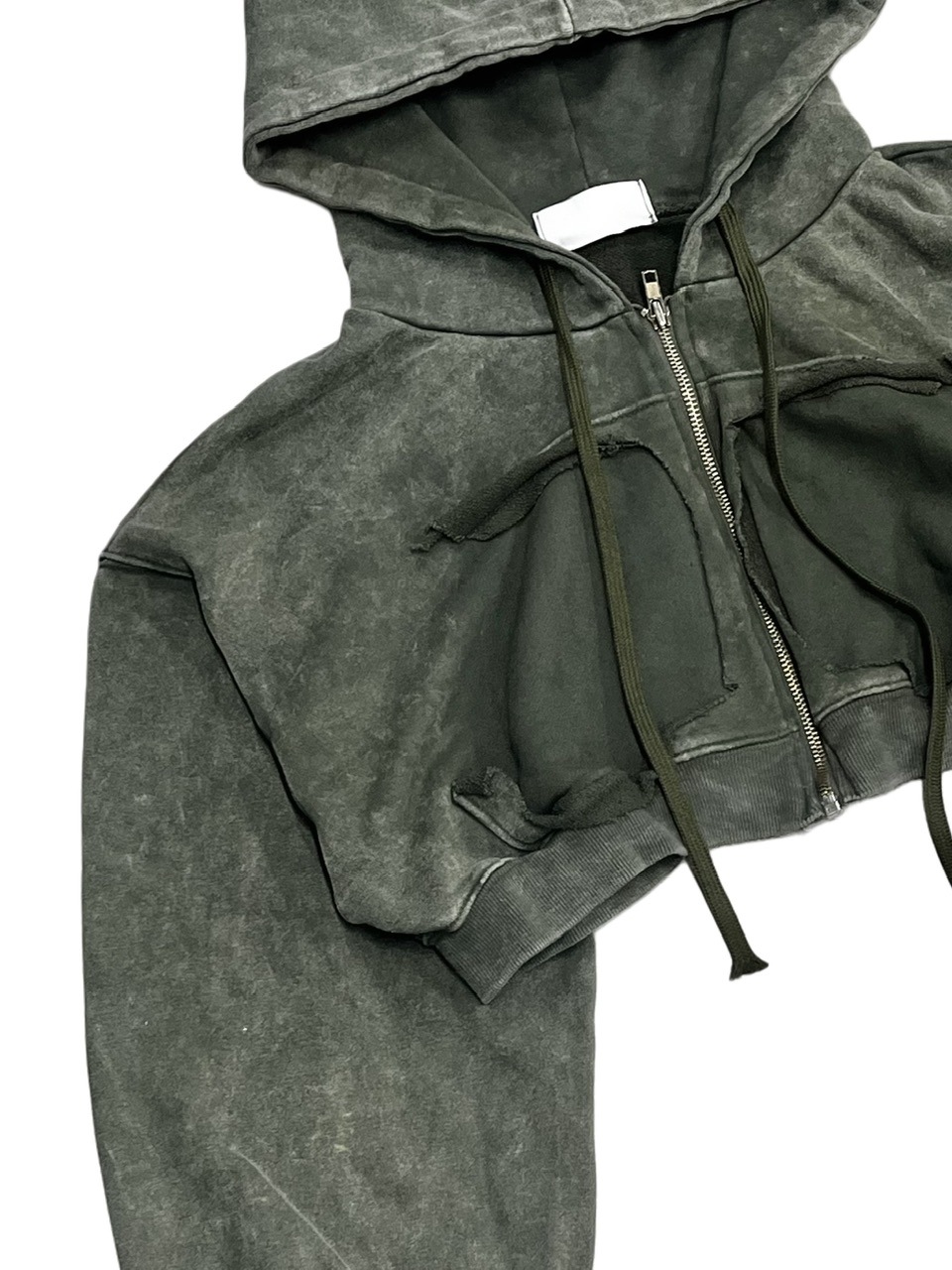 うっしー様 Never mind the XU】washed crop zipup hoodie | OUR BRAND,Never mind