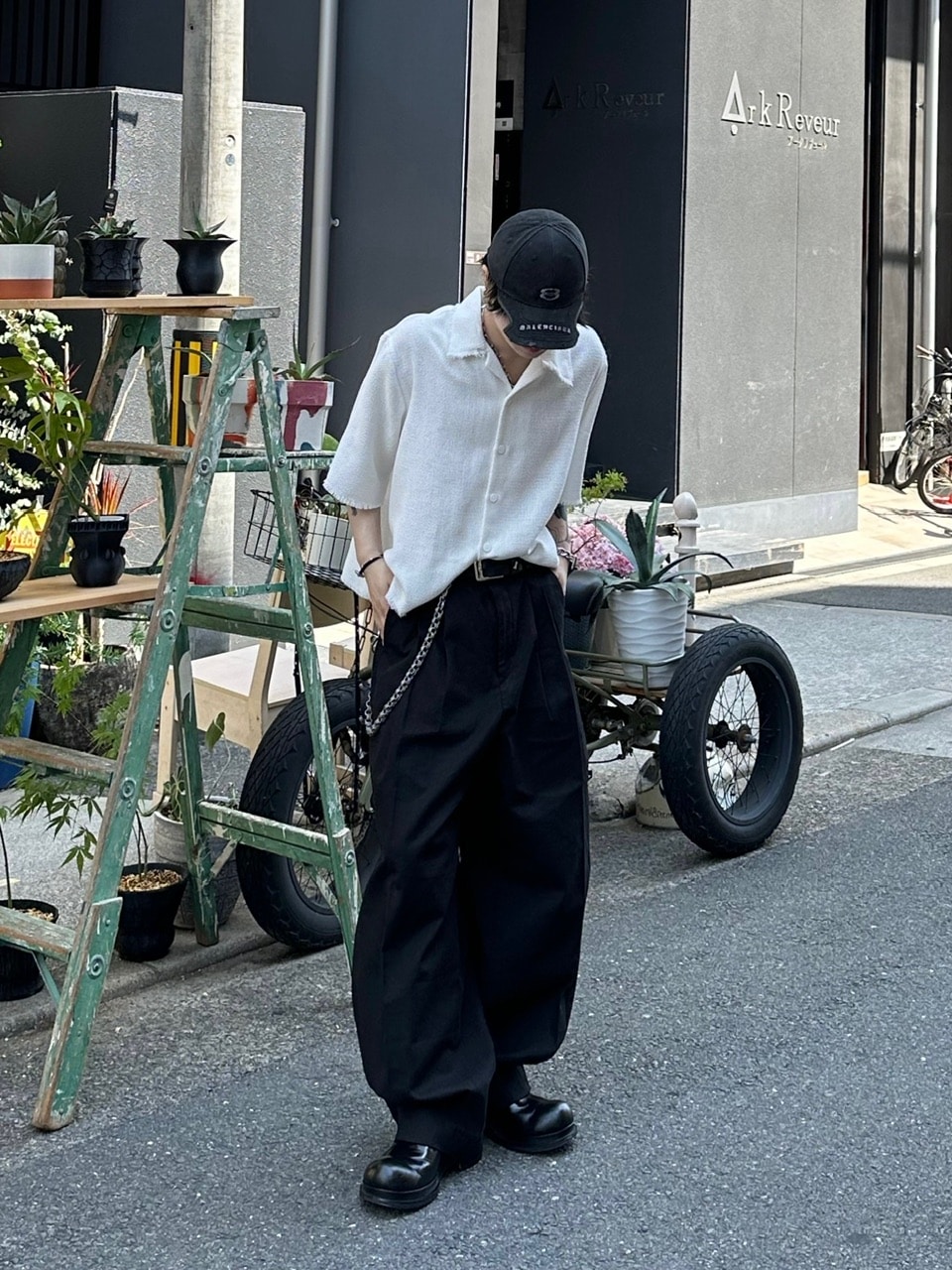 大阪店WEB限定受注制【Chikashitsu +】2tuck wide cotton pants