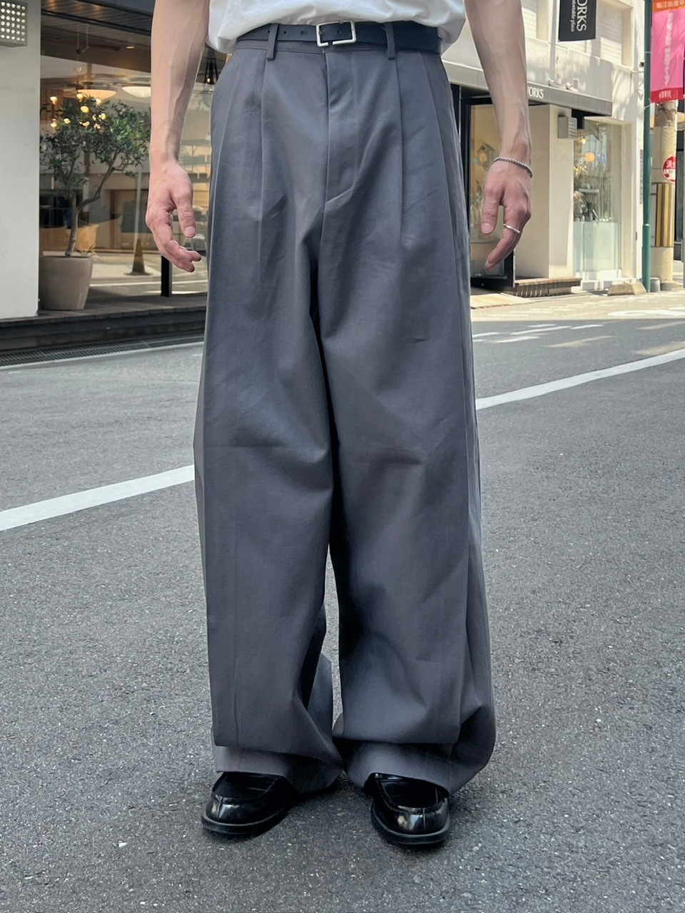 パンツ kusyu Chikashitsu +】set up side line track pants (2color