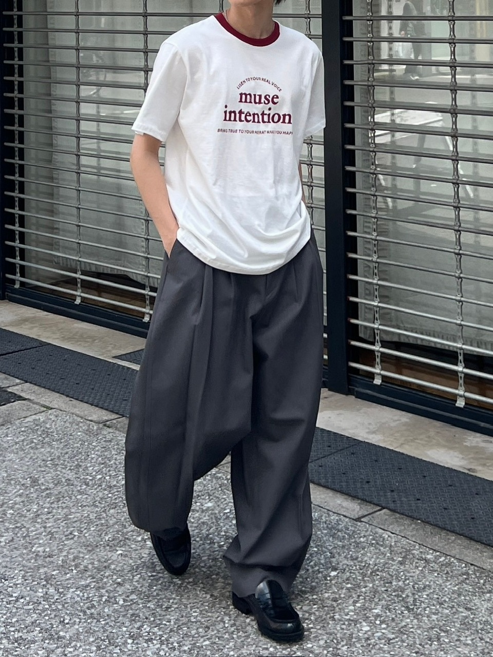 ハンです 大阪店WEB限定受注制【Chikashitsu +】2tuck wide cotton pants