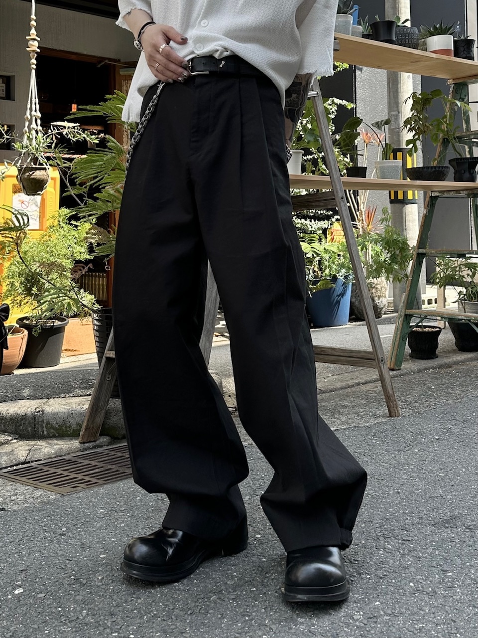 大阪店WEB限定受注制【Chikashitsu +】slacks 大阪店WEB限定受注制【Chikashitsu +】double tuck balloon