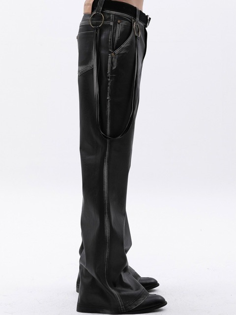 【ESC STUDIO】24FW★ rockstern washing leather bootcut pants ESC STUDIO】rockstern washing leather bootcut pants | OUR