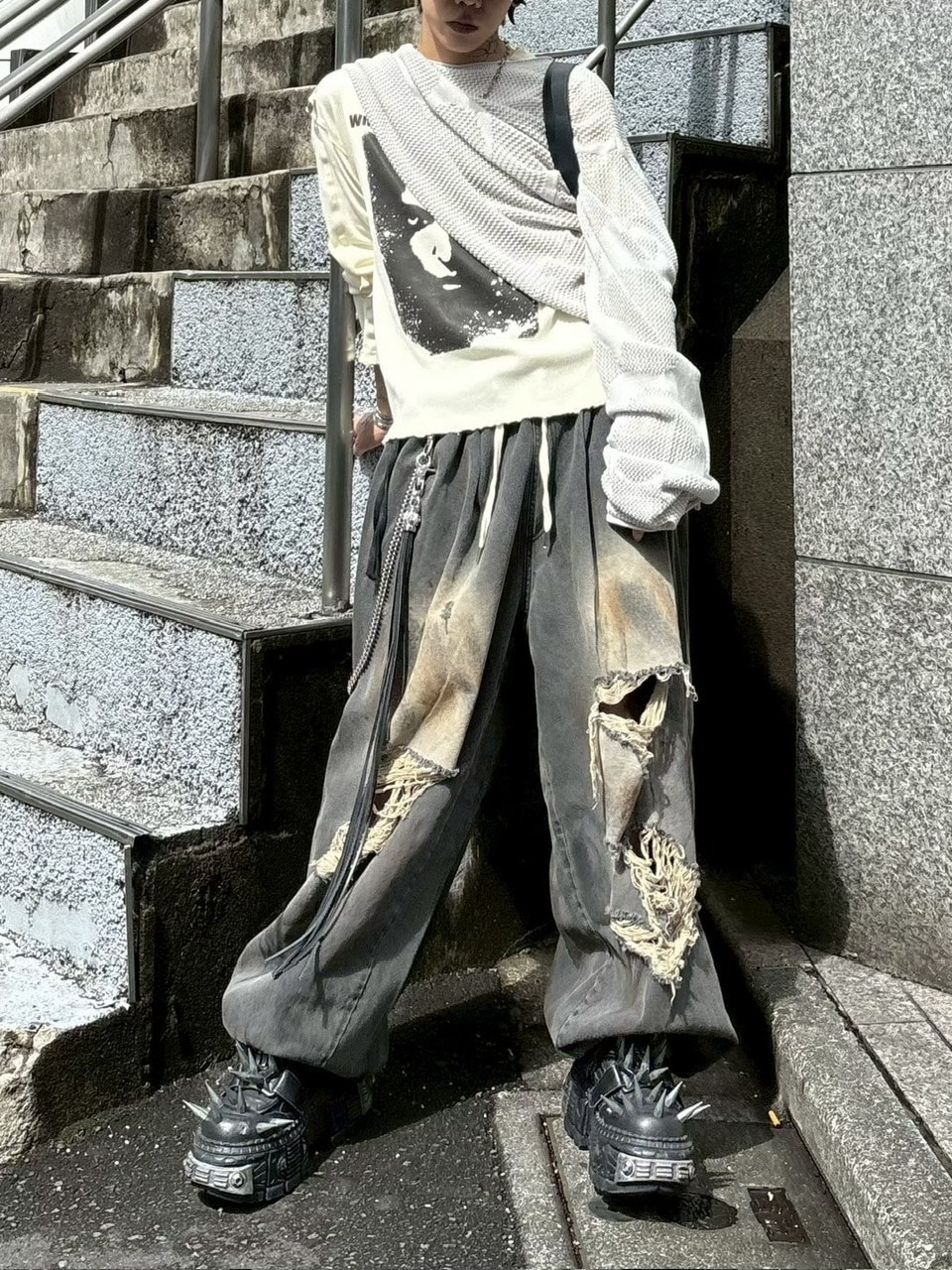 パンツ XU DOG balloon damage denim pants 受注制【Never mind the XU】balloon damage denim pants | OUR