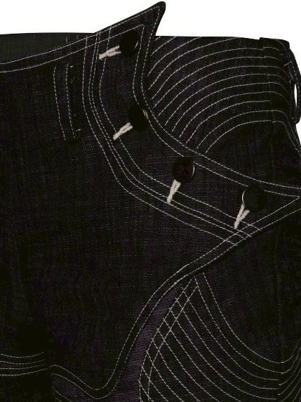 【La Lune】STORMY PANTS / 【ラリュンヌ】ボタンステッチデニムフレアパンツ