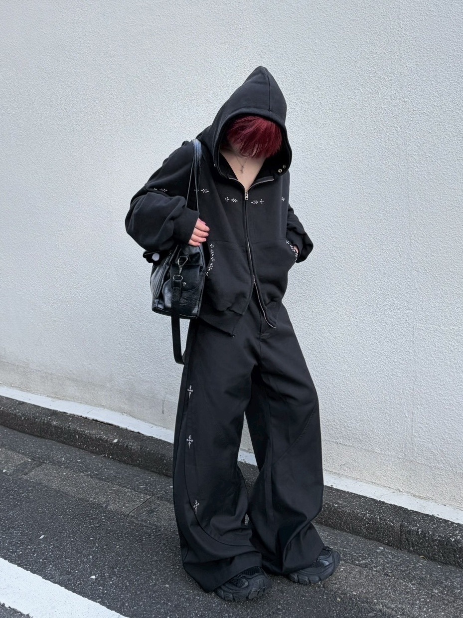 受注制【LUV CODE】cross wide pants 