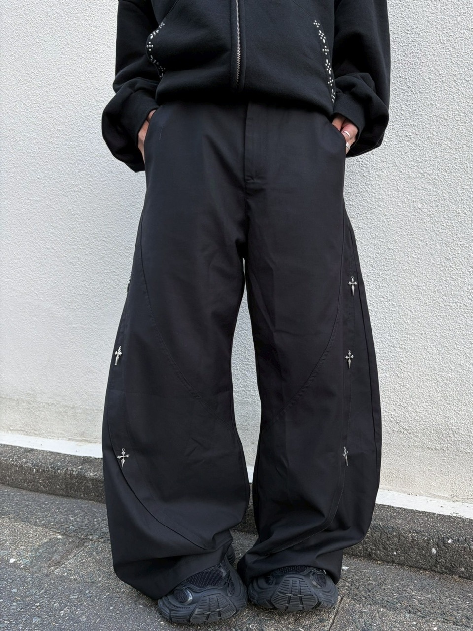 受注制【LUV CODE】cross wide pants 