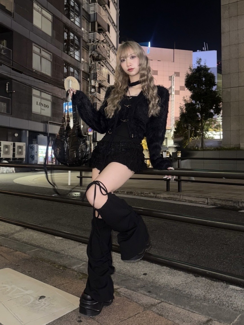 受注制【Never mind the XU】tie set knit cardigan (3color