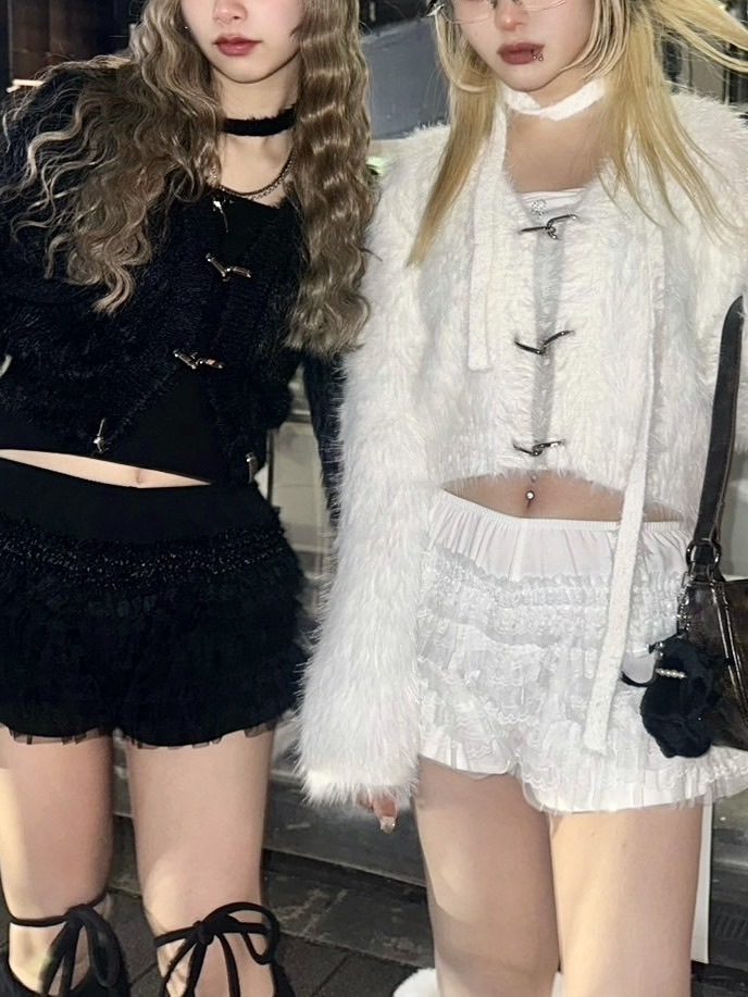 受注制【Never mind the XU】tie set knit cardigan (3color