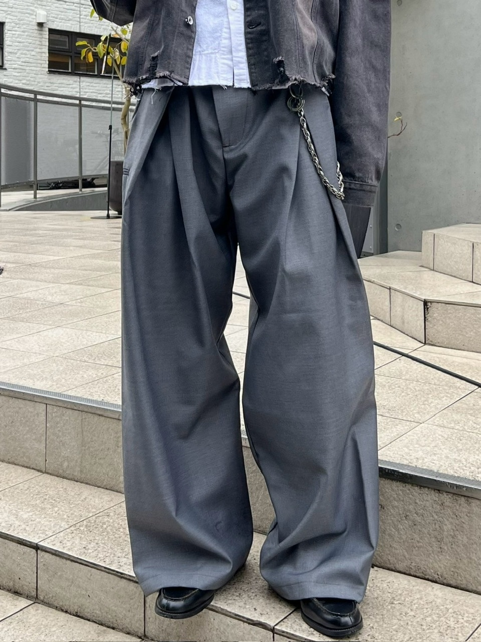 大阪店WEB限定受注制【Chikashitsu +】double tuck balloon slacks