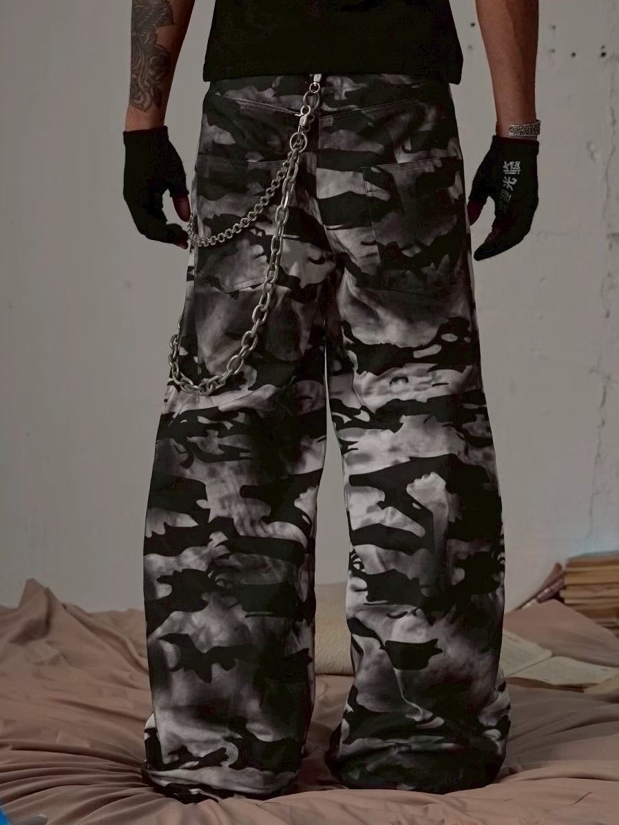 DND4DES】DECONSTRUCTED PLEATED CAMO BAGGY PANTS | OUR BRAND