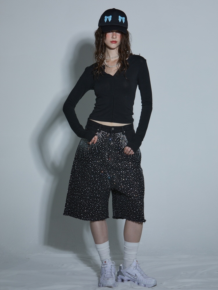 latui atelier　FRISSON JEANS ハーフパンツ LATUI ATELIER】FRISSON JEANS / 【ラトゥイ アトリエ】ポケット