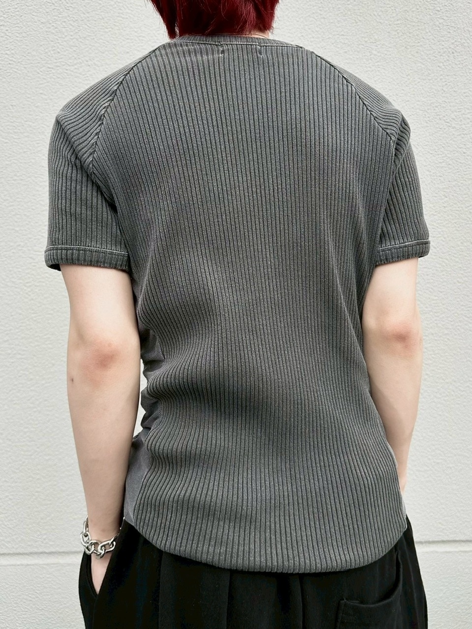 LUV CODE】mesh pigment rib tee (2color) | OUR BRAND,LUV CODE