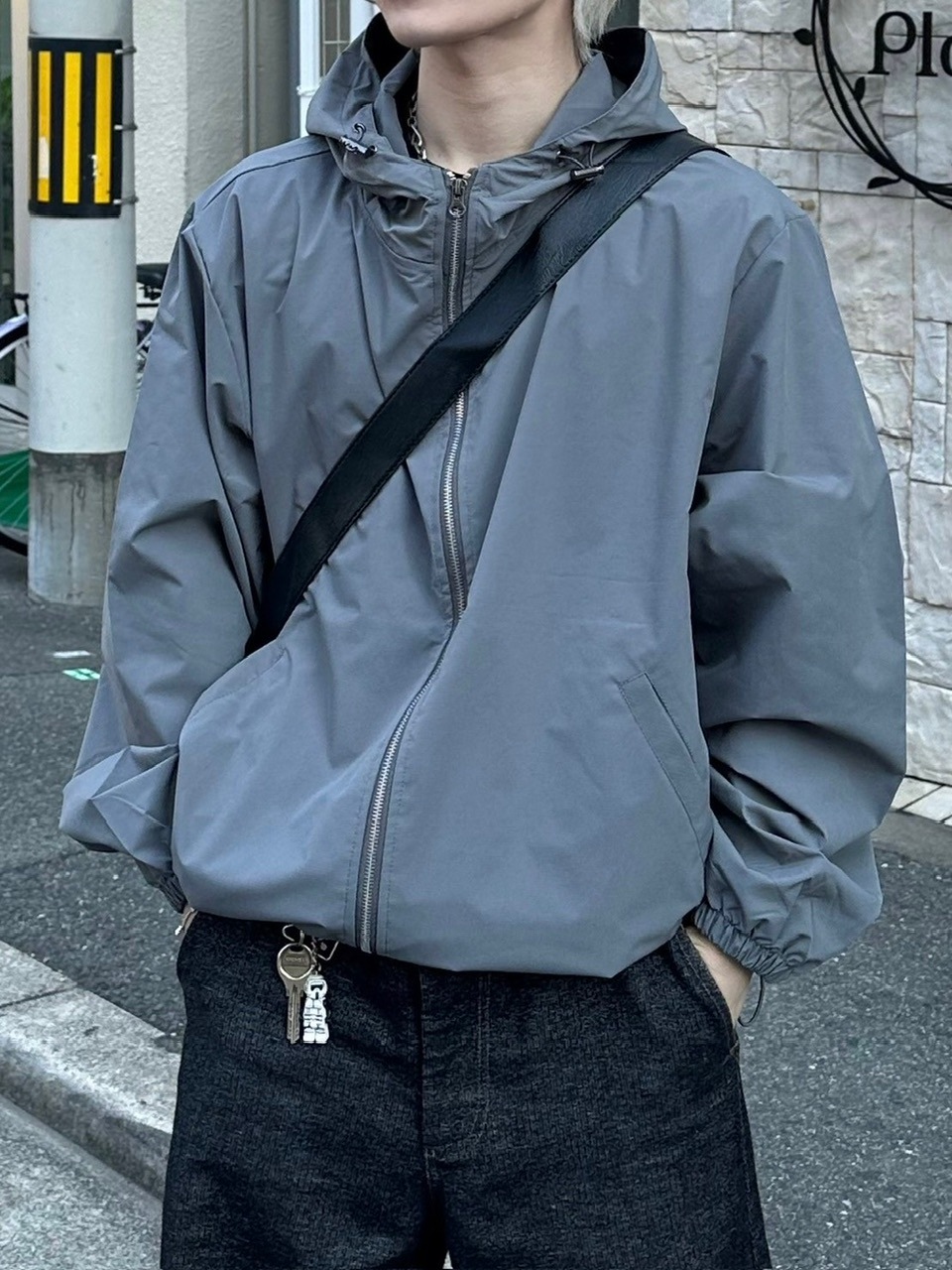 ＜美品＞STONE  マルチポケットナイロンジャケット　XL 受注制【Chikashitsu +】multi pocket shoulder bag