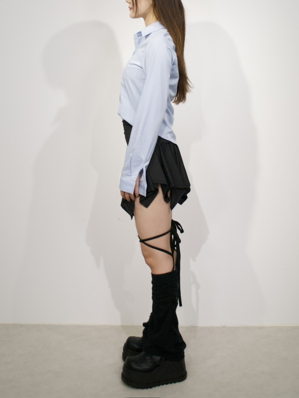 ★as''on★MOA FRILL SKIRT / GRAY★正規品/韓国送料込 受注制【XU DOG】shirring frill skirt (2color) | OUR BRAND,XU