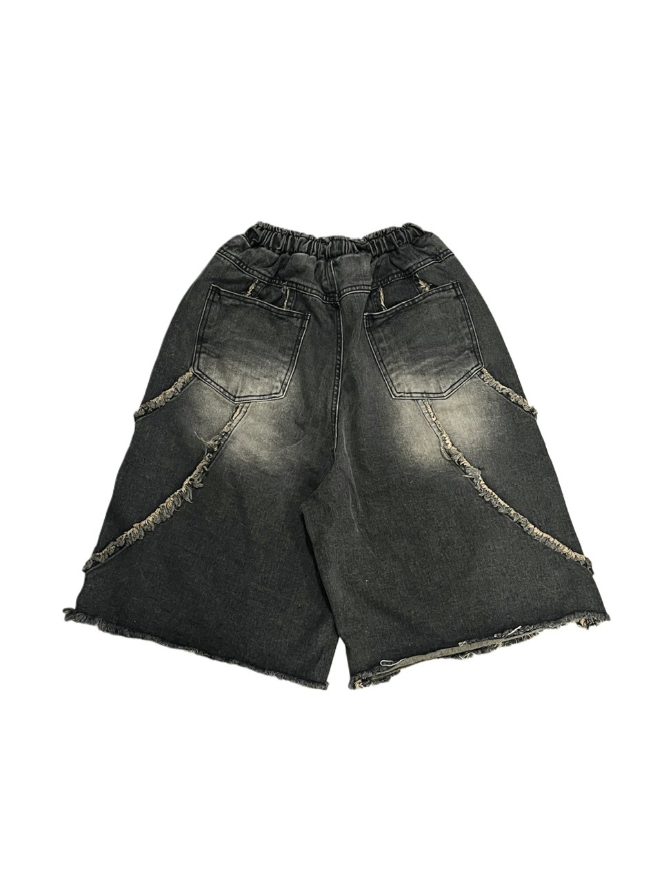 受注制【Never mind the XU】line denim half pants (2color) | OUR