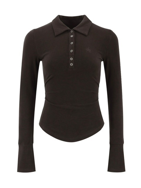 ARISEISM】Knit Long Sleeve Polo
